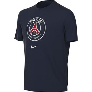 Nike Unisex Kids Short Sleeve T-Shirt Psg U Nk Crest Tee, Midnight Navy, FD2489-410, M