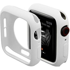 41 mm zachte flexibele TPU-horlogekast, compatibel met Apple Watch Series 4/5/6/SE, volledige bescherming, krasbestendig, ultradunne TPU-beschermhoes voor iWatch, wit