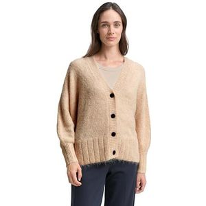 TOM TAILOR Cardigan gebreide jas voor dames, 36844 - zandsteen beige melange, XL