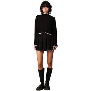 ONLY Onlchick Stitch Ls Highneck Pull KNT, Zwart/Detail: pumice Stone, XXL