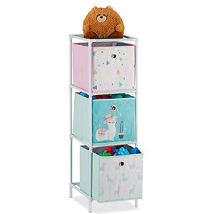 Relaxdays speelgoedkast met manden - kinderkast - kast voor speelgoed - lama design - 3