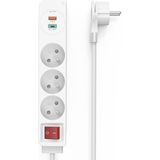 Hama - Stekkerdoos - 3 Gniazda + 2X USB C/A - 1,4m - 3680 Watt