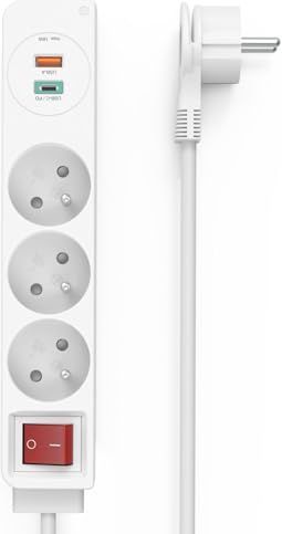 Hama - Stekkerdoos - 3 Gniazda + 2X USB C/A - 1,4m - 3680 Watt