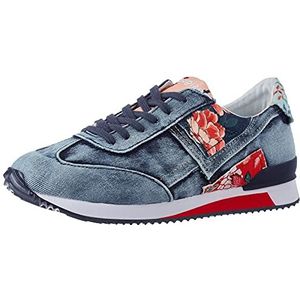Desigual Dames Shoes_Broker_Denim Patch Sneaker, blauw, 37 EU