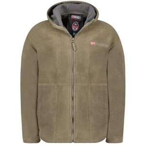 Geographical Norway Torleon Dikke fleece voor heren, warm, ritssluiting, sweatshirt, winter, warm, zacht, sweatshirt met lange mouwen, ideaal voor herfst, winter (kaki, donkergrijs, S), Kaki