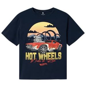 NAME IT Jongens Nkmadam Hotwheels Nreg Ss Top Sky, navy blazer, 116