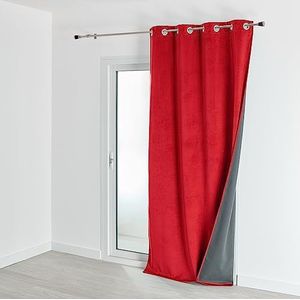 HomeMaison.com Gordijn, velours, rood, 135 x 280 cm