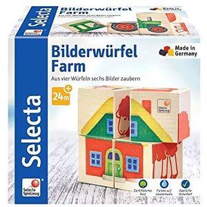 Selecta Spielzeug Blokkenpuzzel Boerderij Junior 10 Cm Hout 4-delig