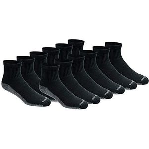 Dickies Multi-Pack Dri-tech Moisture Control Quarter sokken voor heren, verpakking van 12 stuks, Zwart (12 paar), M