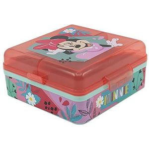 Stor Minnie Mouse Lunchbox voor kinderen, vierkant, met 3 vakken