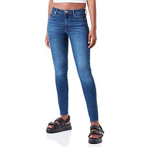 7 For All Mankind Dames Hw Skinny Slim Illusion with Raw Cut Jeans, Donkerblauw, 23W / 23L
