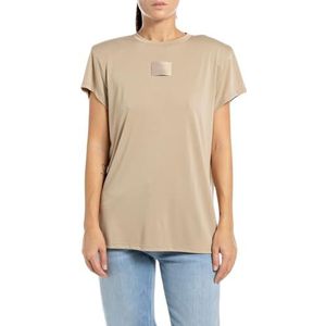 Replay Dames T-shirt met korte mouwen Comfort Fit, 867 Light Coffee, L