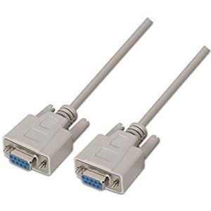 aisens A112 – 0066 – Kabel RS232 (DB9/h-db9/H, 1,8 m, voor apparaten met serie) beige