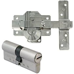 Amig - Veiligheidspakket van staal en messing cilinder voor houten deuren | Mod. 1PLUS | ø 70 mm (35-35) | Verhoogt de veiligheid van uw huis | Zilver staal