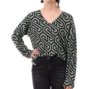 VMMERVE LS 2-Way Loose TOP JRS Boo, Chinois Green/Aop: grap, M