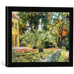 Ingelijste foto van Max Liebermann ""Garten in Bannsee"", kunstdruk in hoogwaardige handgemaakte fotolijst, 40x30 cm, zwart mat