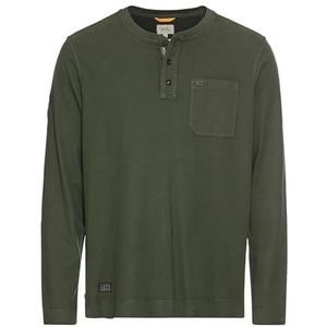 camel active Henley met lange mouwen voor heren, van biologisch katoen, groen, XXL