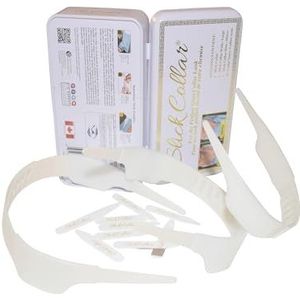 LuxeAvant Innovations Slick Collar Verstelbare Shirt Kraag Ondersteuning Bundel met Kraag Stays voor Mannen Vrouwen Shirt & Polo Kraag, Wit, Collar Sizes 12.5"" (XXX-Small) to 20"" (XXX-Large)