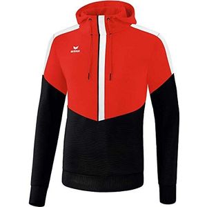 Erima uniseks-kind Squad sweatshirt met capuchon (1072001), rood/zwart/wit, 140