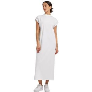 Build Your Brand Damesjurk, lange schouderjurk, lange damesjurk met verlengde schouderpartij, 100% katoen, maten XS - 5XL, wit, M