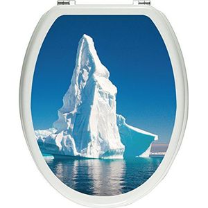 Pixxprint Enorme kustvolle ijsberg als wc-deksel stickers, WC, WC-deksel - Afmetingen: 32x40 cm, glanzend materiaal toiletdekselstickers, vinyl, kleurrijk, 40 x 32 x 0,02 cm