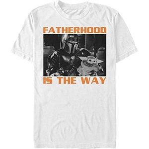 Star Wars Unisex Fatherhood Organic T-shirt met korte mouwen, wit, XXL