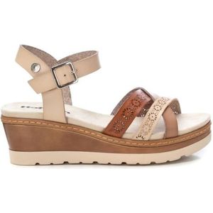 Refresh - 17268202 - Sandalen - Beige - Hakhoogte 5 tot 8 cm - Gesp - Casual