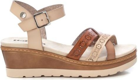 Refresh - 17268202 - Sandalen - Beige - Hakhoogte 5 tot 8 cm - Gesp - Casual