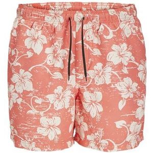 JJ REBEL Jrebhawaii zwemshort print, hot coral, L