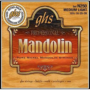 GHS MANDOLIN - Zuiver nikkel snarenset - N250 - middelzwaar