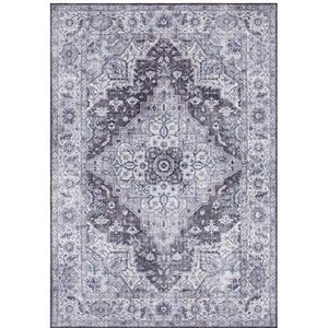 Nouristan Asmar Tapijt – woonkamertapijt Orient-Touch gedetailleerd patroon bloemen curpool-tapijt plat geweven tapijt voor eetkamer, woonkamer, slaapkamer – steen-grijs, 160 x 230 cm