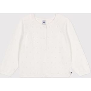 Petit Bateau Gebreide jas voor meisjes, wit, 8 Jaar