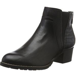 Jana Dames 25316 Chelsea boots, Zwart Black Snake 017, 38 EU Breed