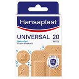 Hansaplast Universele pleister (20 strips), vuil- en waterafstotende wondpleisters, set met sterke kleefkracht & Bacteria Shield