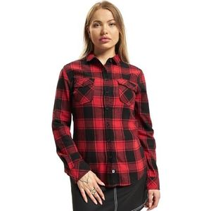 Brandit Amy Flanellen shirt voor dames, Rood/Zwart, 5XL