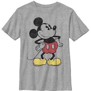 Disney Boys Disney Characters Classic Vintage Mickey Boy's Heather Crew Tee T-shirt, Athletic Heather, XS US, Athletic Heather, XS