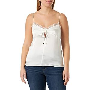 Pinko Tremante Top Satin Stretch Tanktop voor dames, Z05_wit-sneeuwwit, 38 NL