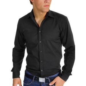 SELECTED HOMME Heren vrijetijdshemd Slim Fit 16016343 One Peter Canbera shirt ls (meer kleuren), zwart (zwart), 50 NL