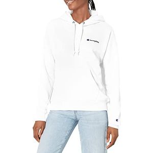 Champion Dames Powerblend Relaxed Hoodie Left Chest Script Capuchontrui, Wit-Y08160, M