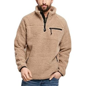 Brandit Teddyfleece Troyer wintertrui met fleece voering jacht outdoor pluche, camel, XL