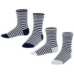 ESPRIT Sporty Stripe Sokken voor kinderen, 2-pack, katoen, grijs, blauw, vele andere kleuren, versterkte kindersokken met patroon, ademend, dun, met strepen, in multiverpakking, dubbelpak, 2 paar,