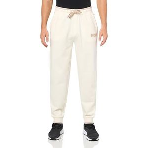 BOSS Fashion Cuffed Lounge Pants with Side Logo, Cauliflower White, S