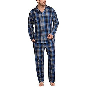 Schiesser Heren Selected Premium Pyjama Lange Tweedelige pyjama, blauw (800), 52