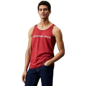 Calvin Klein Jeans Tanktops met institutionele logo voor heren, Granaat, XXL