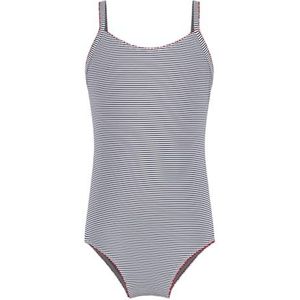 Petit Bateau Eendelig badpak voor meisjes, Blauw/Wit, 10 Jaar