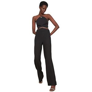 Trendyol Dames zwarte gedetailleerde broek shorts, Zwart, 60