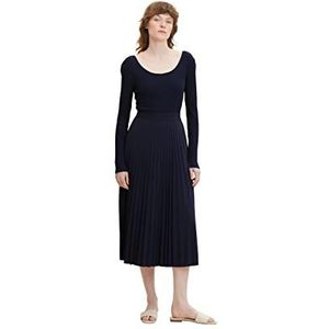 TOM TAILOR Dames Midi plissé rok 1032546, 30025 - Navy Midnight Blue, 44