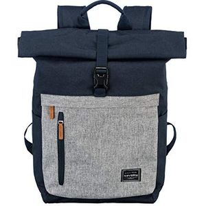 Travelite Bagage-serie BASICS Safety Daypack: veilige reisrugzak met verborgen hoofdvak, handbagage rugzak met laptopvak 15,6 inch, marine/grijs (blauw) - 096310-20