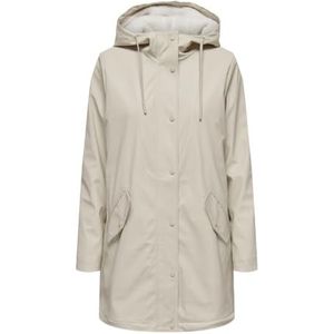 ONLY Onlsally Raincoat OTW Noos regenjas voor dames, Oatmeal/Detail: witte teddy, 3XL