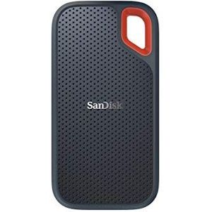 SanDisk Extreme Portable SSD Draagbare Schijven 500 GB (NVMe Solid State-Prestaties, 2,5 Inch, Leessnelheid Van 550 MB/s, Water- En Stofbestendigheid, AES-Hardwareversleuteling) Grijs